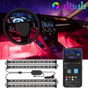 Color changing LED lights for car interior with 48 LEDs App Control