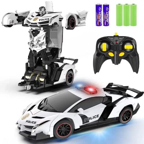 2.4Ghz 118 Scale Transform Remote Control Robot Car One Button Deformation to Robot with Flashing Lights