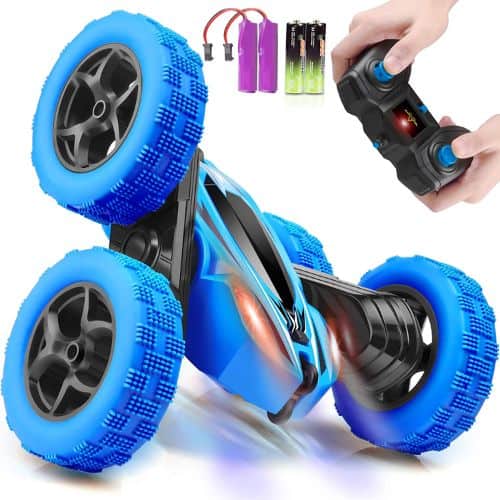 4WD Double Sided 360° Rotating Fast Stunt RC remote control car with Headlights